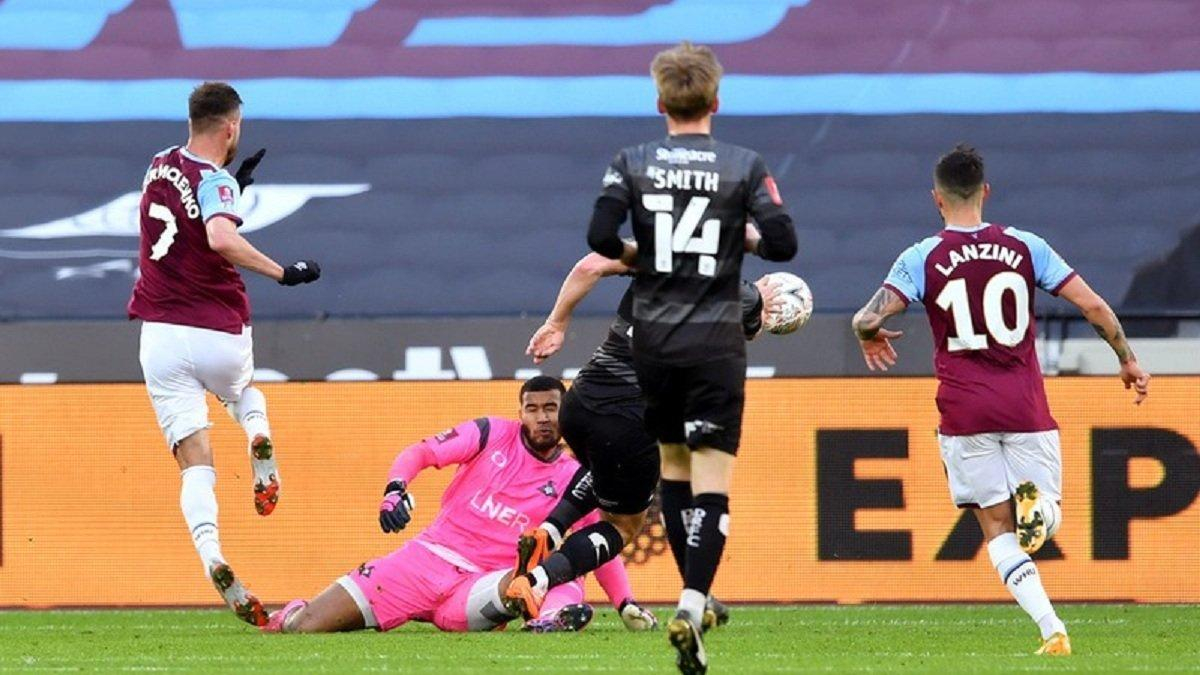 Ярмоленко голом помог Вест Хэму пробиться в следующий раунд Кубка Англии: видео