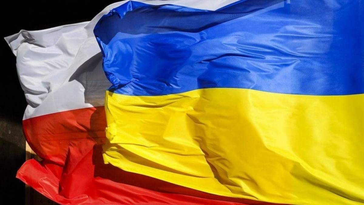 Флаги Украины и Польши Флаги Украины и Польши